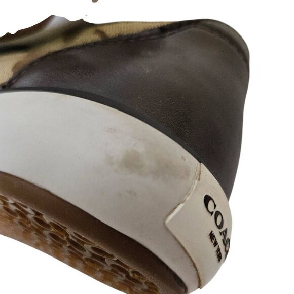 Coach Barrett ll sneakers, brown/tan monogram signature, fabric. Size 9. - Picture 8 of 8